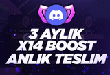 ⭐️[ANINDA] Discord 3 Aylık 14x Boost