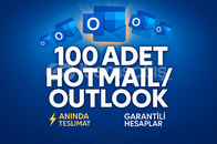 ⭐[ANINDA OTO]⭐100 ADET OUTLOOK/HOTMAIL HESABI
