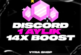 Discord 1 aylık 14x Boost Düşme yok (Garantili)