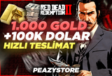 ⭐Anlık | 1000 GOLD + 100K DOLAR | RDR 2 ONLİNE⭐