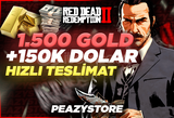 ⭐Anlık | 1500 GOLD + 150K DOLAR | RDR 2 ONLİNE⭐