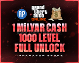 ⭐Anlık | 1MR Cash + 1000 Level + FULL Unlock⭐