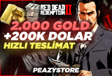 ⭐Anlık | 2000 GOLD + 200K DOLAR | RDR 2 ONLİNE⭐