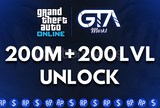 ⭐GTA Online 200M + 200 Level + Unlock⭐GARANTİLİ