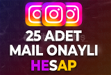 ANLIK | 25 Adet Instagram | Mail Onaylı Hesap