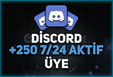 ANLIK | 250 Adet Discord 7/24 Aktif Üye