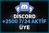 ANLIK | 2500 Adet Discord 7/24 Aktif Üye