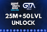 ⭐GTA Online 25M + 50 Level + Unlock⭐GARANTİLİ