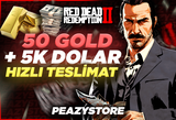 ⭐Anlık | 50 GOLD + 5K DOLAR | RDR 2 ONLİNE ⭐