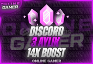⭐ Discord 3 AYLIK 14X BOOST