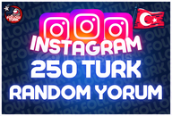 ⭐[ANLIK] İNSTAGRAM 250 Türk Yorum | + GARANTİ ⭐