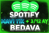 ⭐MAVİ TİK + 3/12 AY PREMİUM ⭐SPOTİFY PAKET ⭐TR