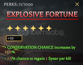 AOTR +10 Explosive Fortune Perk