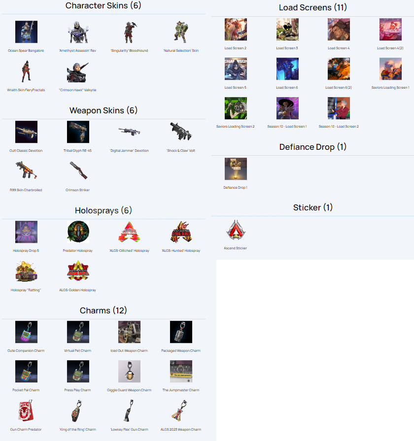 ⭐️Apex Legends Twitch Drops❤️48 Skins❤️ ⭐️Apex Legends Twitch Drops❤️48 Skins❤️