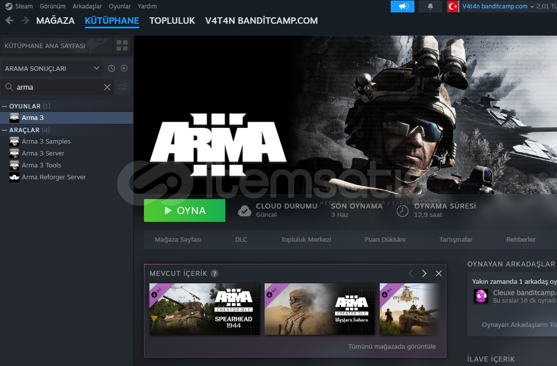 Arma 3 Olan Steam Hesap Satışı MAİLSİZ Arma 3 Olan Steam Hesap Satışı MAİLSİZ
