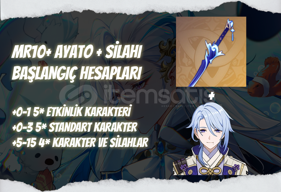 AS | MR10+ Ayato + Silahı - Başlangıç Hesapları AS | MR10+ Ayato + Silahı - Başlangıç Hesapları