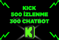 Kick 500 İzleyici [3 saat] + 300 Chat bot