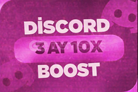 ⭐️Discord Garantili 3 AYLIK 10x Boost [BOTSUZ]⭐️