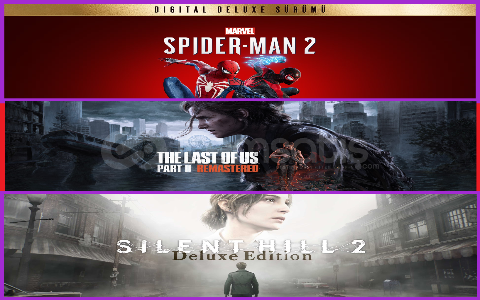 Spiderman 2 + The Last of Us Part II + Silent Spiderman 2 + The Last of Us Part II + Silent