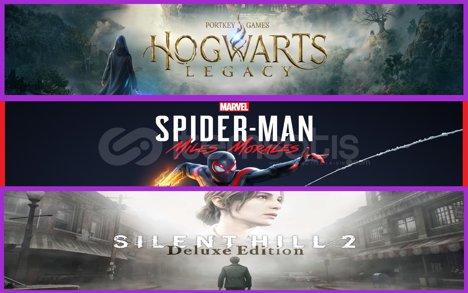 Hogwarts Legacy + Miles Morales + Silent Hill 2 Hogwarts Legacy + Miles Morales + Silent Hill 2