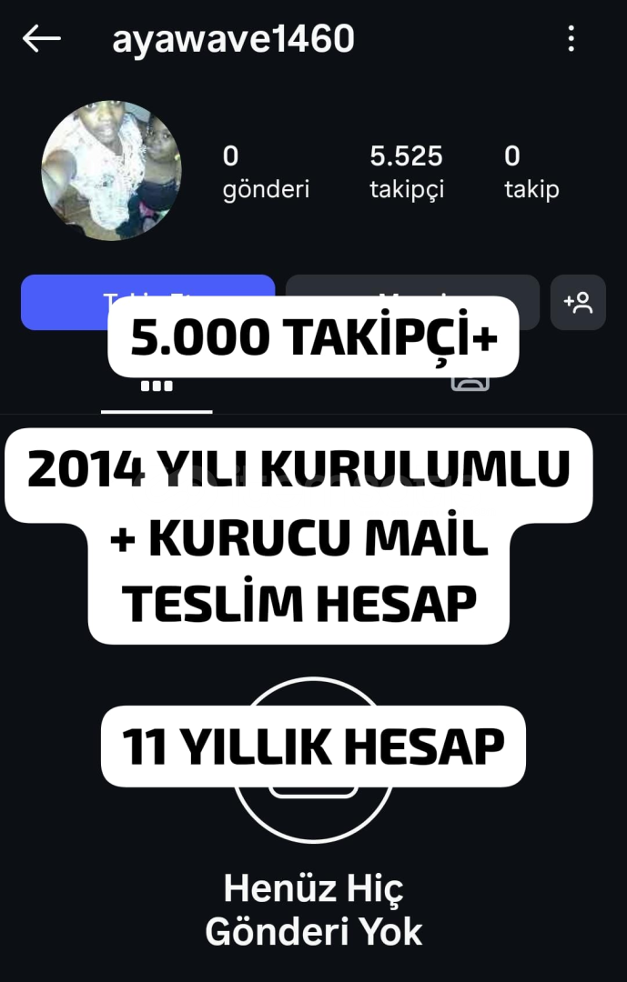 ⚡5000+ TAKİPÇİLİ 2014 YILI İNSTAGRAM ⚡11 YILLIK⚡ ⚡5000+ TAKİPÇİLİ 2014 YILI İNSTAGRAM ⚡11 YILLIK⚡