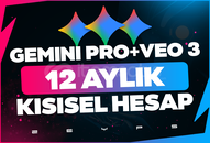 ✅ KİŞİSEL + GARANTİLİ GEMINI PRO + VEO 3 HESAP