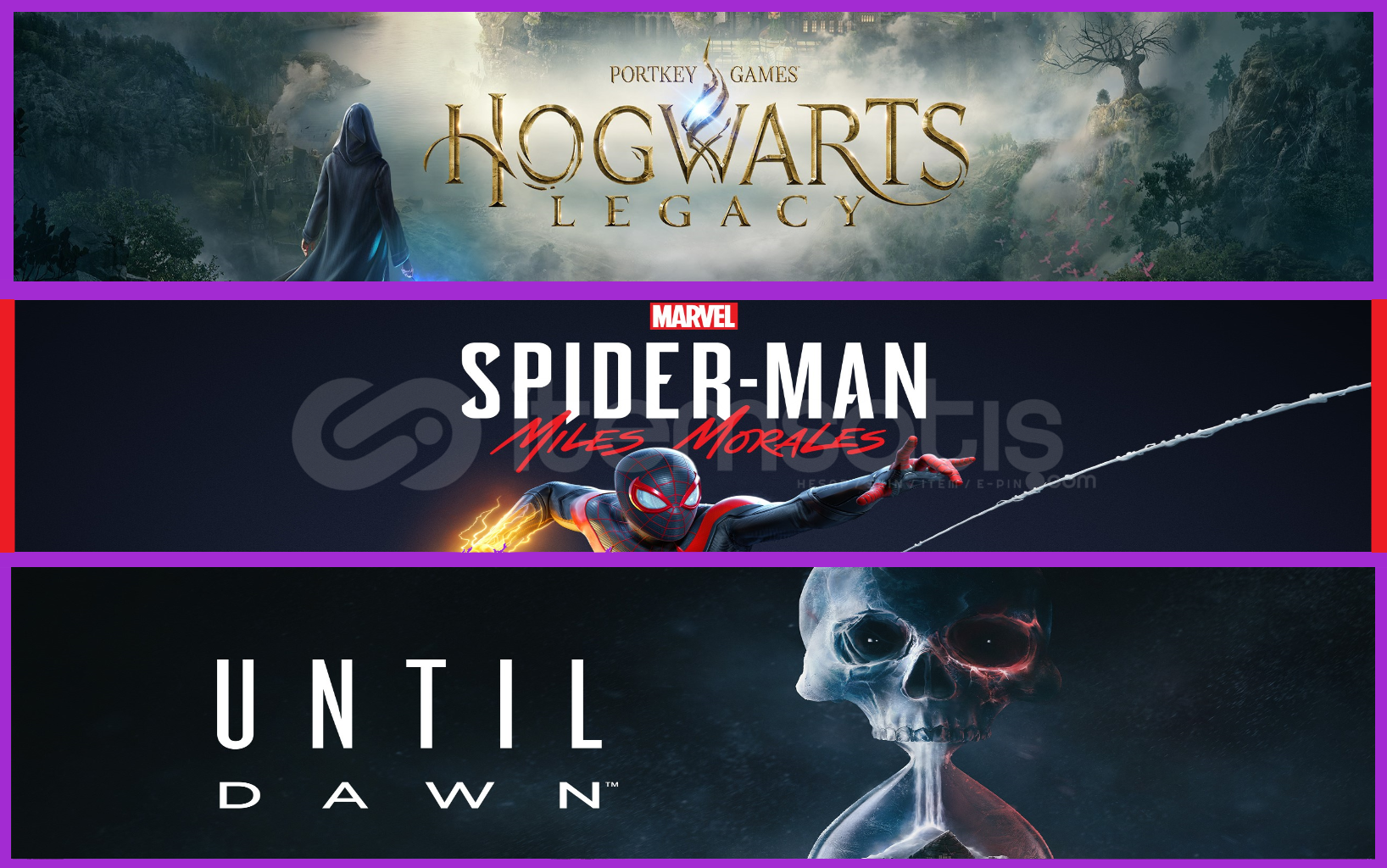Hogwarts Legacy + Miles Morales + Until Dawn Hogwarts Legacy + Miles Morales + Until Dawn