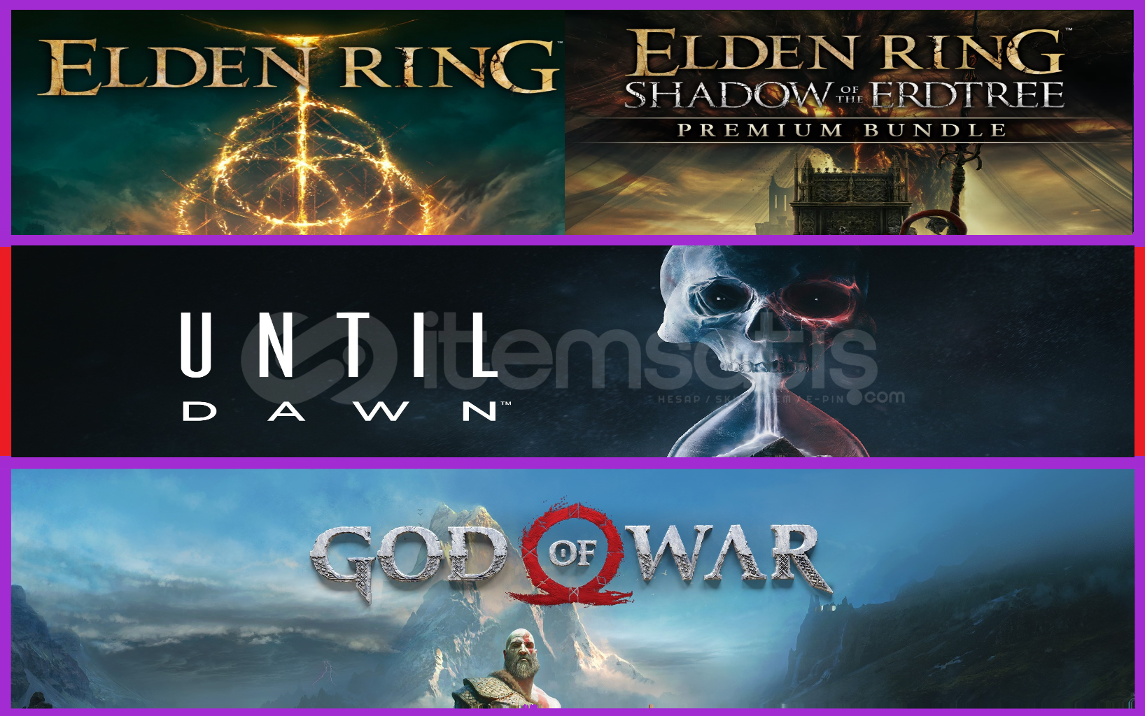 Elden Ring + Until Dawn + God Of War Elden Ring + Until Dawn + God Of War