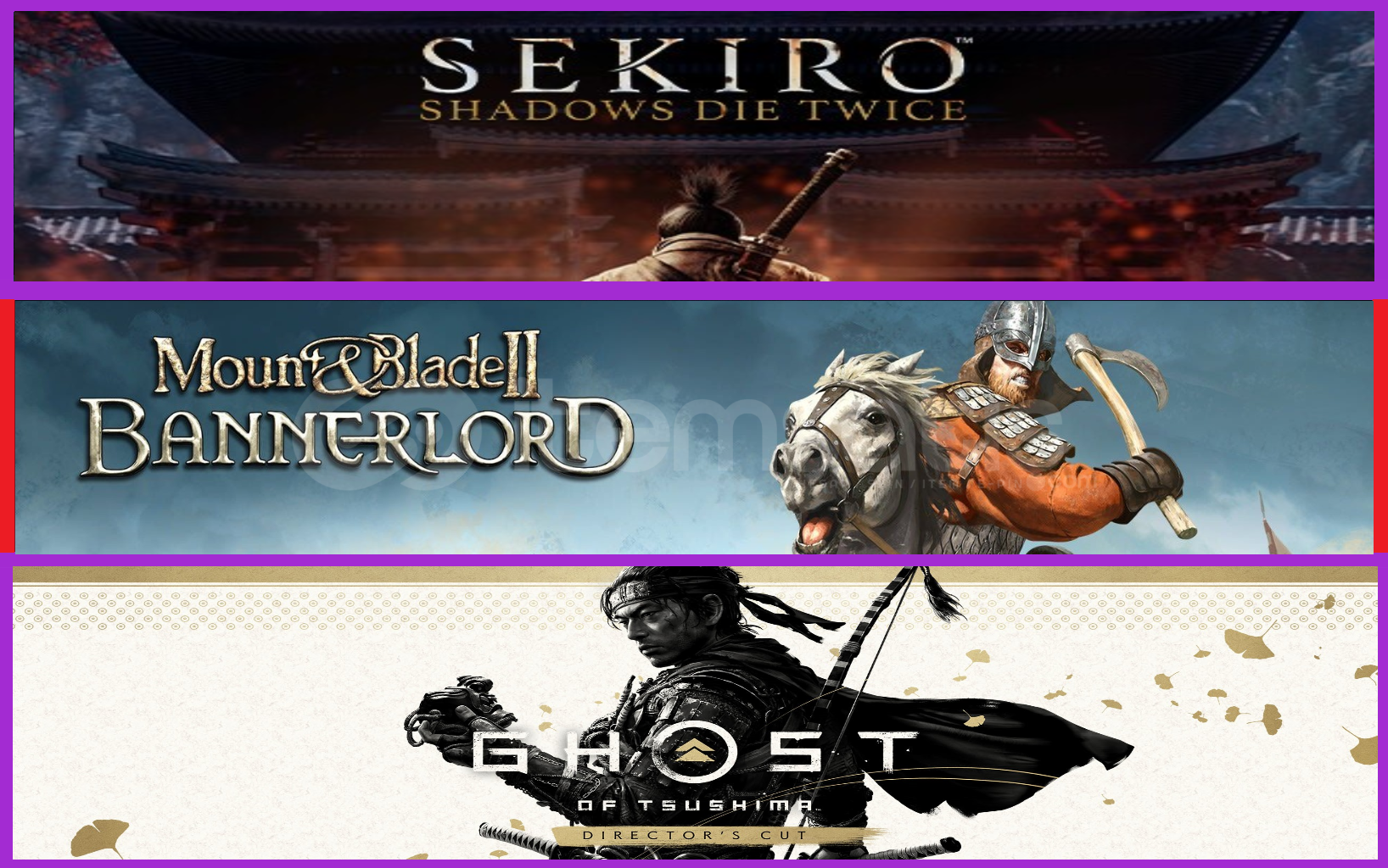 Sekiro + Mount Blade II + Ghost of Tsushima Sekiro + Mount Blade II + Ghost of Tsushima