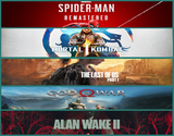 Spider R. + MK1 + Tlou + Gow + Alan Wake 2