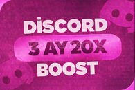 ⭐️Discord Garantili 3 AYLIK 20x Boost [BOTSUZ]⭐️