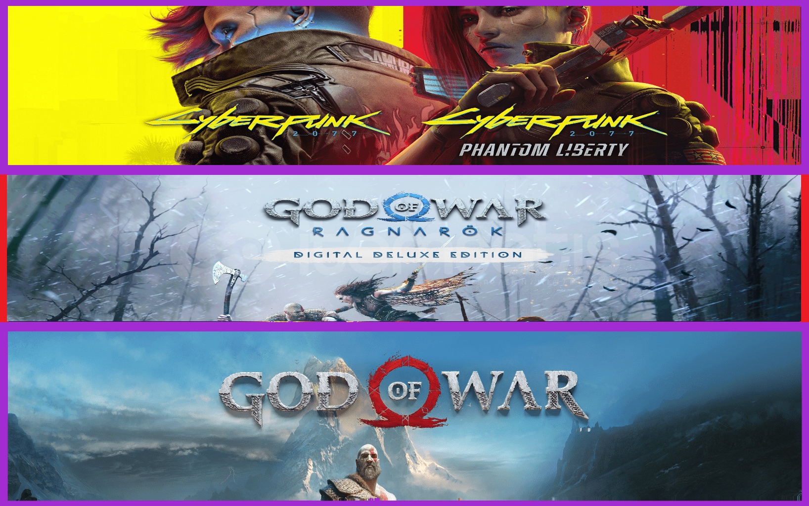 Cyberpunk 2077 + God Of War + Ragnarök Cyberpunk 2077 + God Of War + Ragnarök