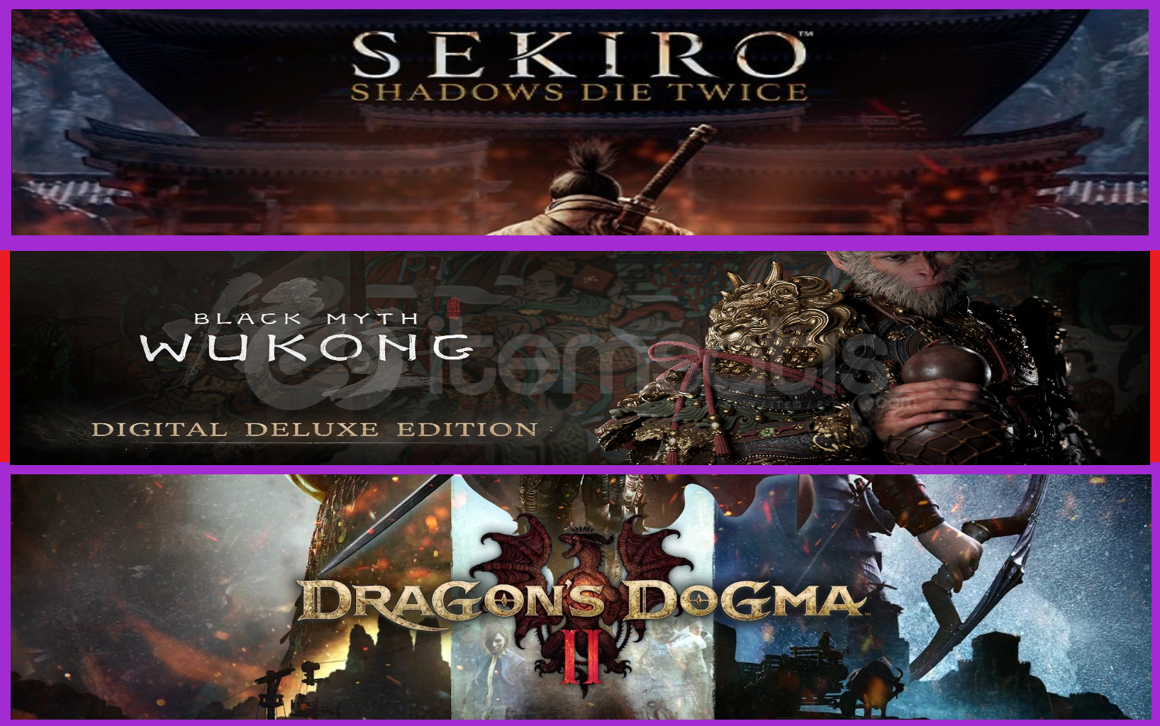 Sekiro + Black Myth Wukong + Dragons Dogma 2 Sekiro + Black Myth Wukong + Dragons Dogma 2