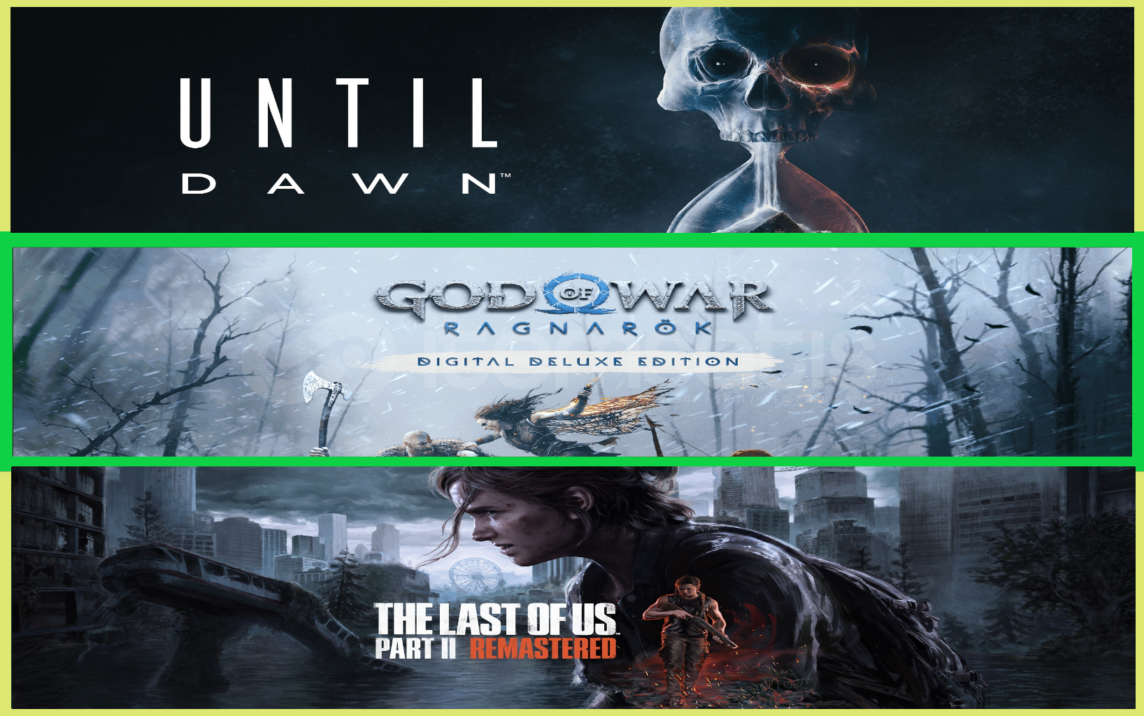 Until Dawn + Ragnarök + The Last of Us Part II Until Dawn + Ragnarök + The Last of Us Part II