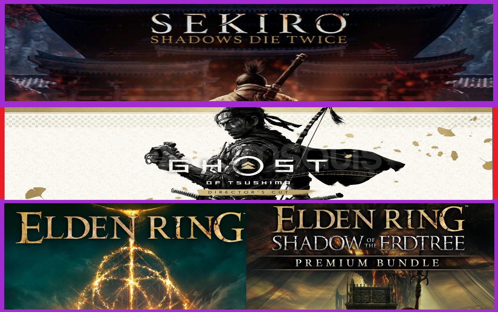 Sekiro + Ghost of Tsushima + Elden Ring Sekiro + Ghost of Tsushima + Elden Ring