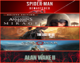 Spider R. + Mirage + Tlou + Gow + Alan Wake 2