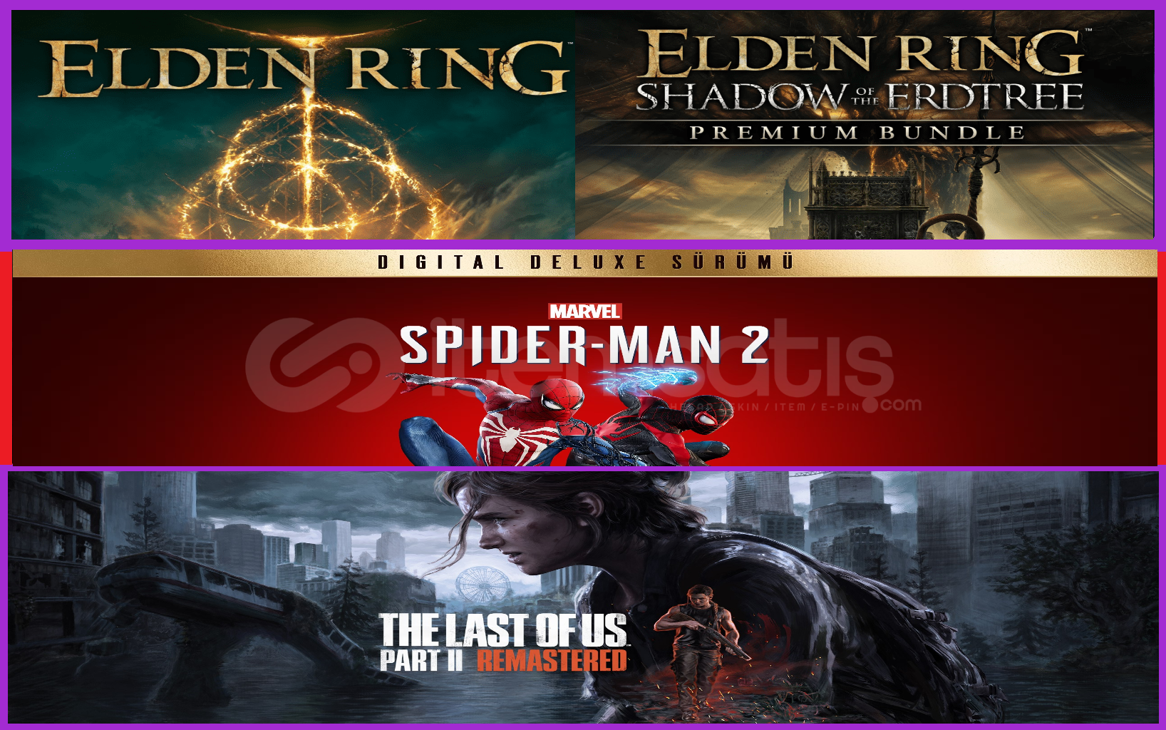Elden Ring + Spiderman 2+ The Last Of Us Part 2 Elden Ring + Spiderman 2+ The Last Of Us Part 2