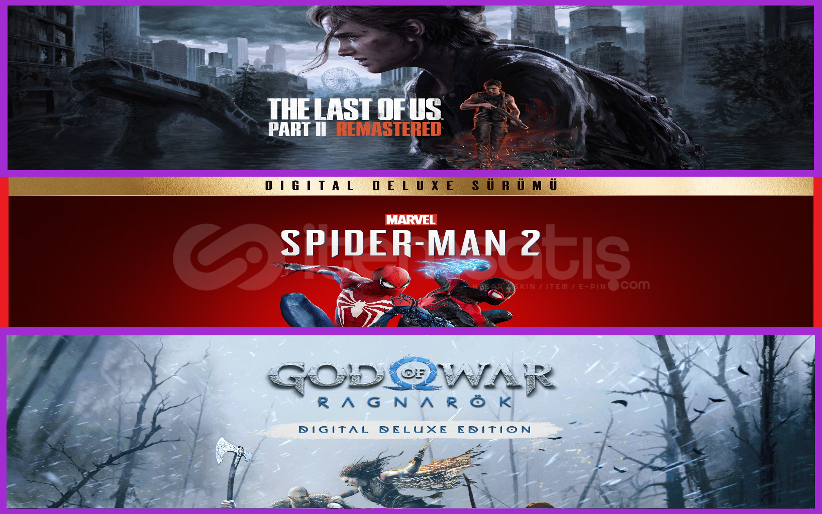 The Last of Us Part II + Spiderman 2 + Ragnarök The Last of Us Part II + Spiderman 2 + Ragnarök