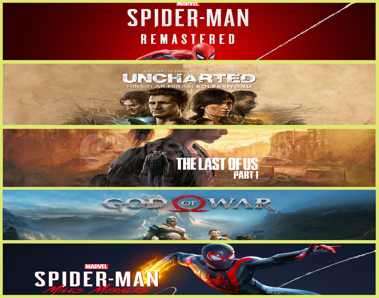 Spider R. + Uncharted + Tlou + Gow + Miles Spider R. + Uncharted + Tlou + Gow + Miles