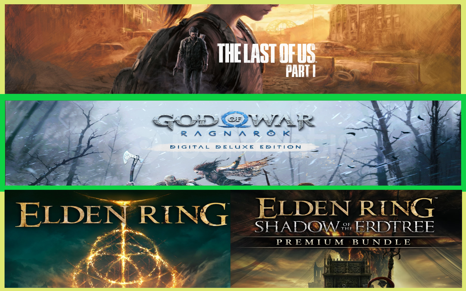 The Last of Us Part I + Ragnarök + Elden The Last of Us Part I + Ragnarök + Elden