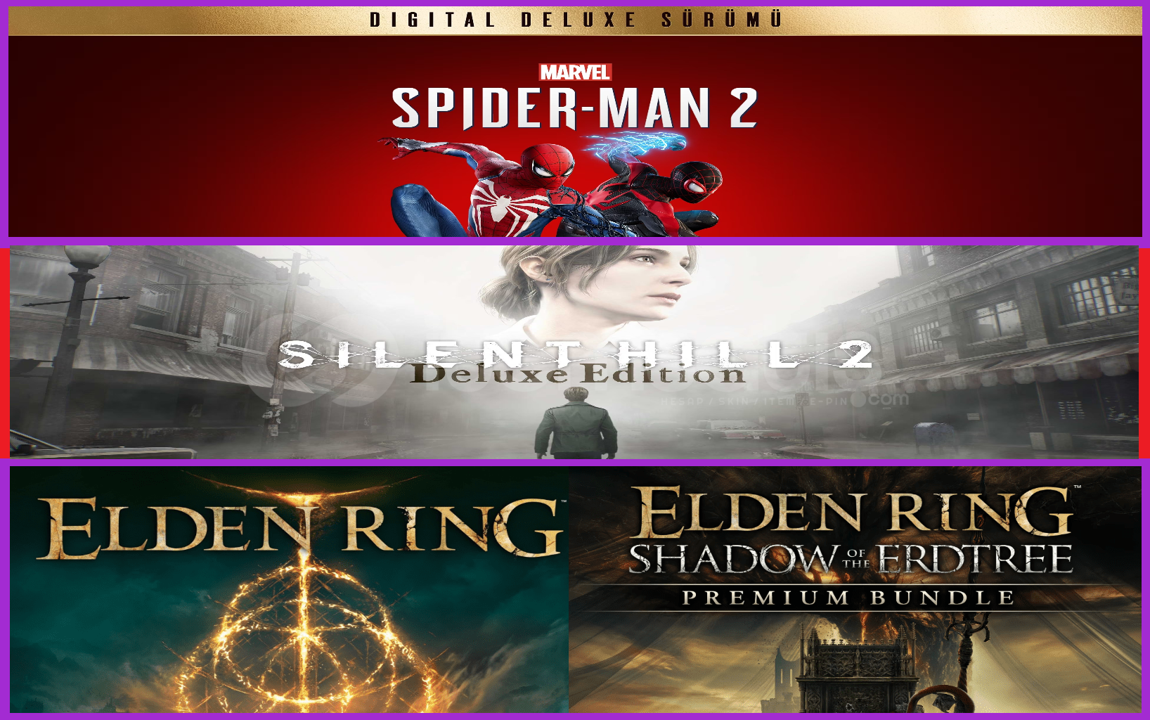 Spiderman 2 + Silent Hill 2+ Elden Ring Spiderman 2 + Silent Hill 2+ Elden Ring
