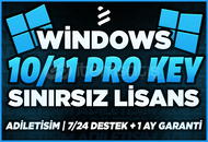 ⭐Windows 10/11 Pro Key Sınırsız ✅Garanti