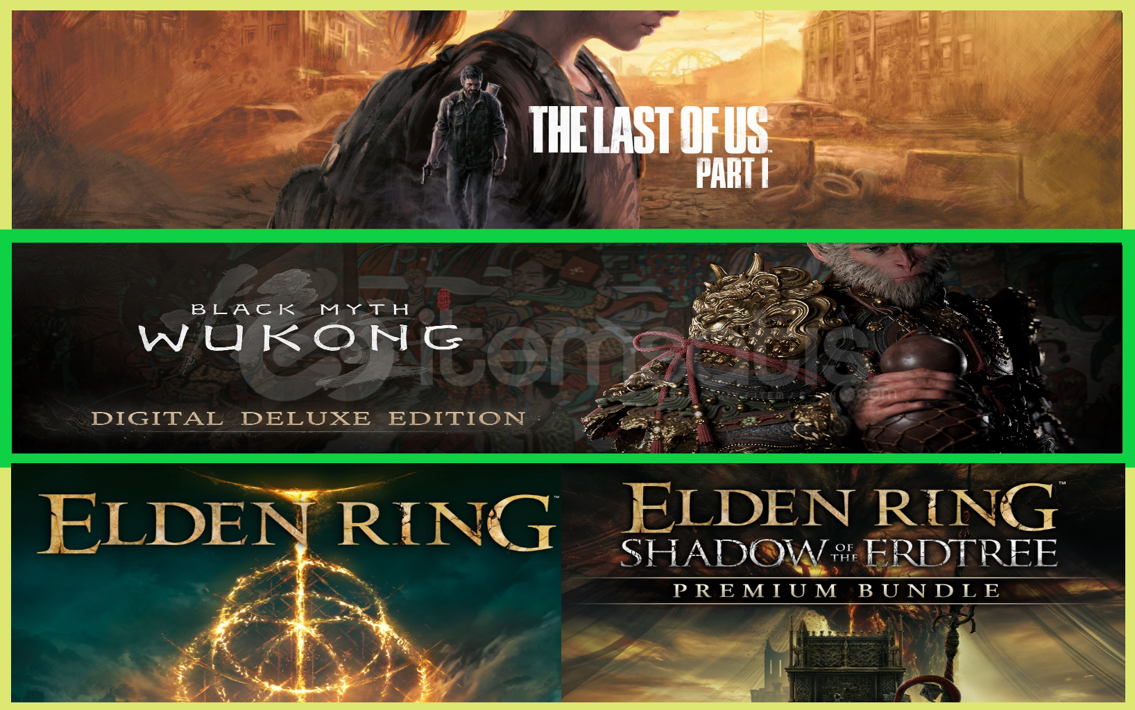 The Last of Us + Black Myth Wukong + Elden  The Last of Us + Black Myth Wukong + Elden