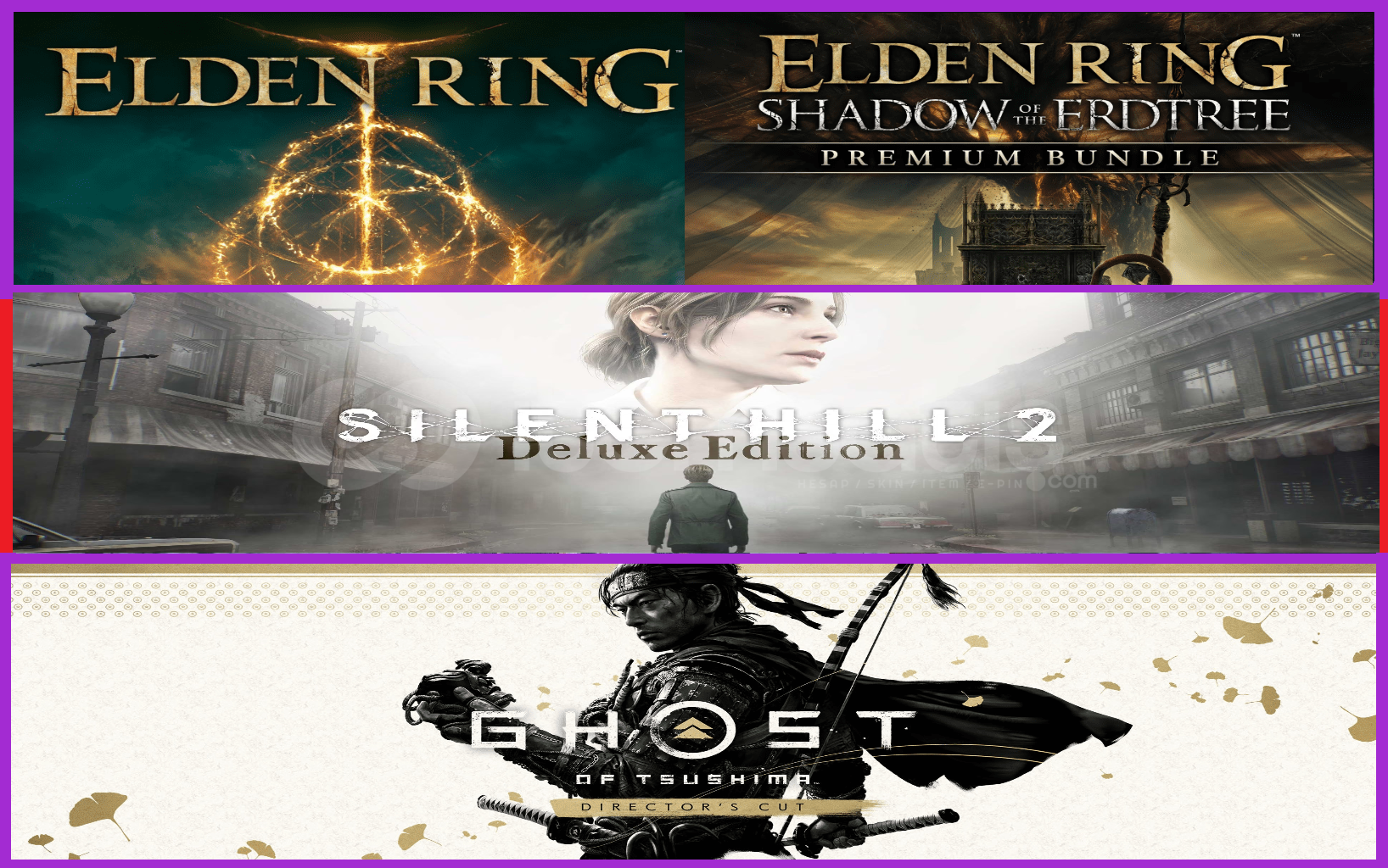 Elden Ring + Silent Hill 2 + Ghost of Tsushima  Elden Ring + Silent Hill 2 + Ghost of Tsushima