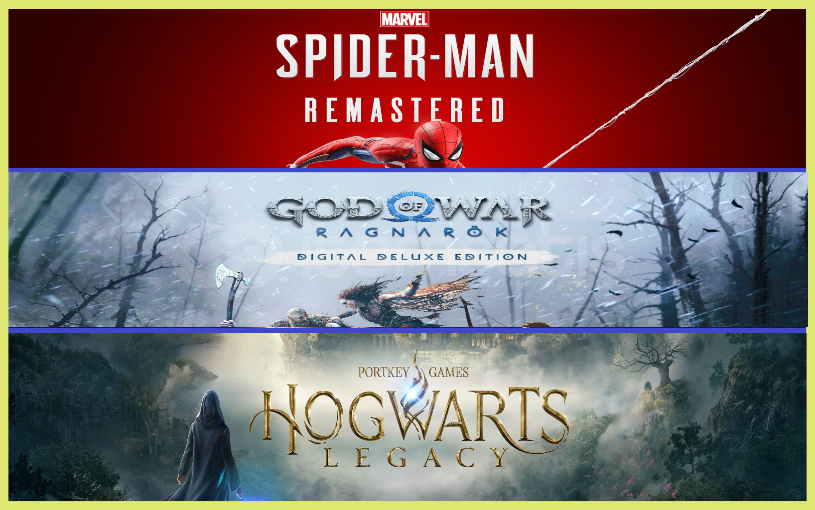 Spider Remastered + God Of War + Hogwarts Spider Remastered + God Of War + Hogwarts