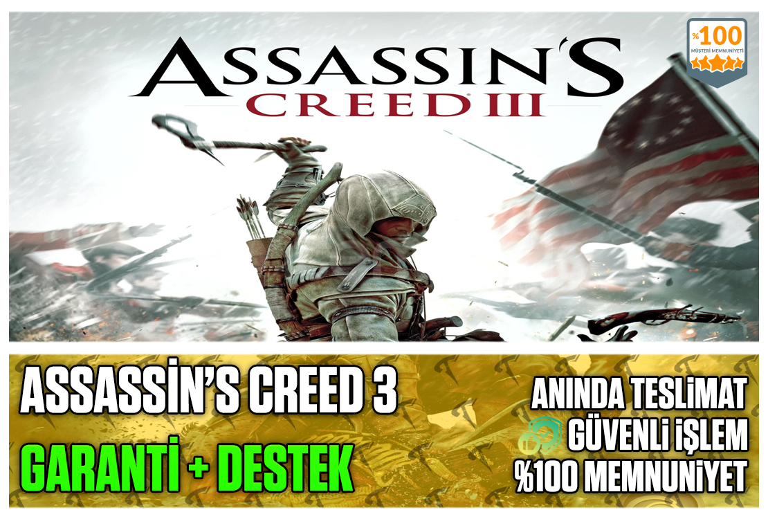 ⭐️☘️Assassin's Creed 3 (III)❤️Garanti&Sorunsuz ⭐️☘️Assassin's Creed 3 (III)❤️Garanti&Sorunsuz