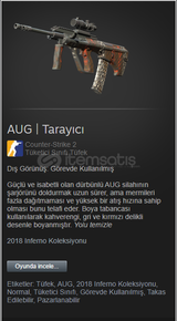 AUG / Tarayıcı Görevde kullanılmış