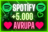 ❤️ [AVRUPA] +5.000 SPOTİFY DİNLENME [HIZLI] ❤️