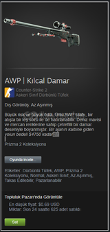 AWP kılcal damar Az Aşınmış Sadece 20 TL