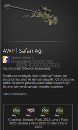 awp safari ağı 4 stickerli 4 adet